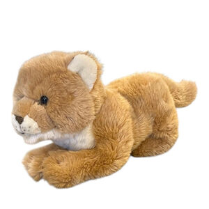 FAO Schwarz Lion Cub Plush Adopt A Pet No Papers Realistic Stuffed Animal 10”